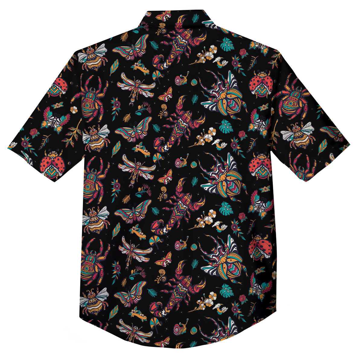 Insect Old School Tattoo Print Pattern Button Up Shirt-grizzshop