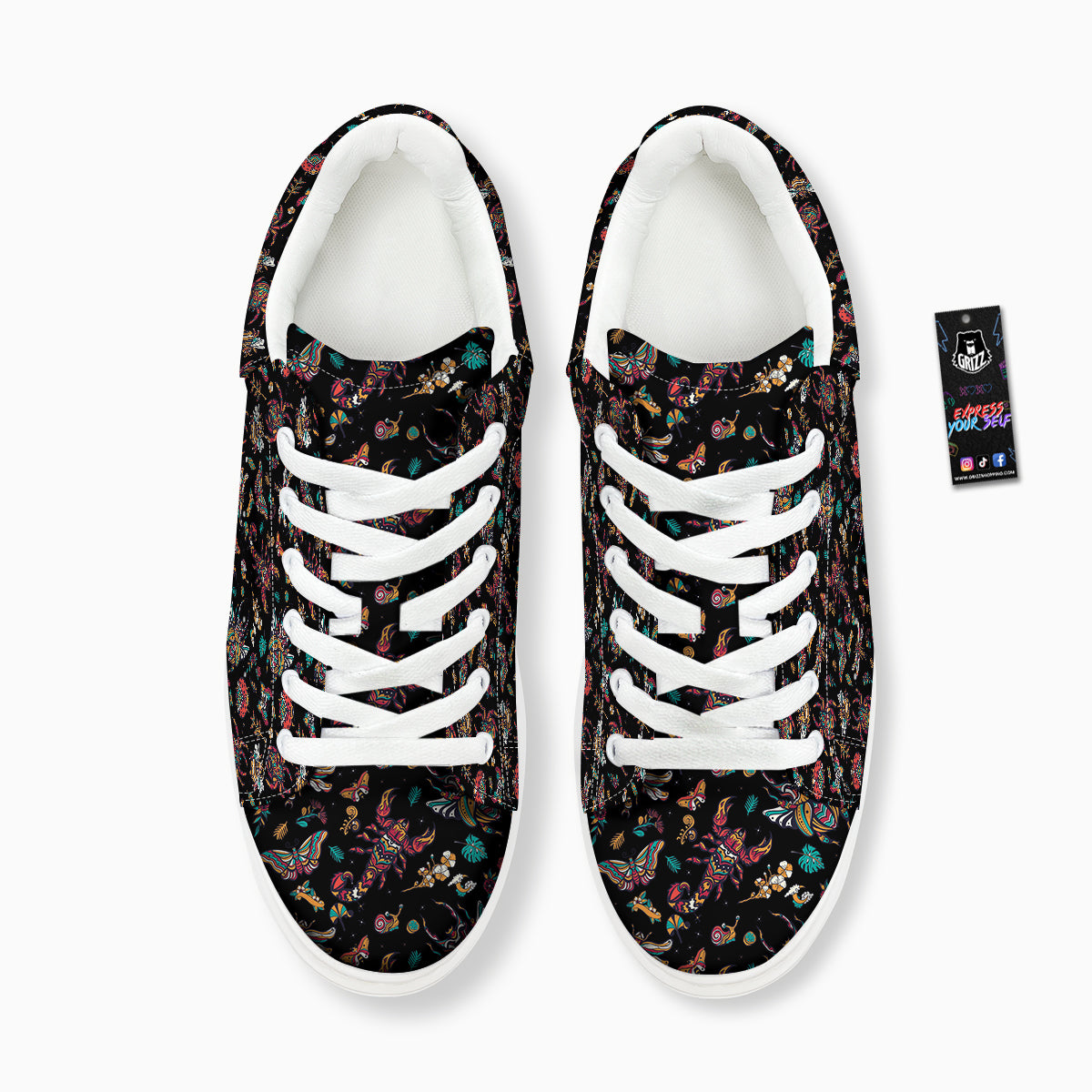 Insect Old School Tattoo Print Pattern Platform Shoes-grizzshop