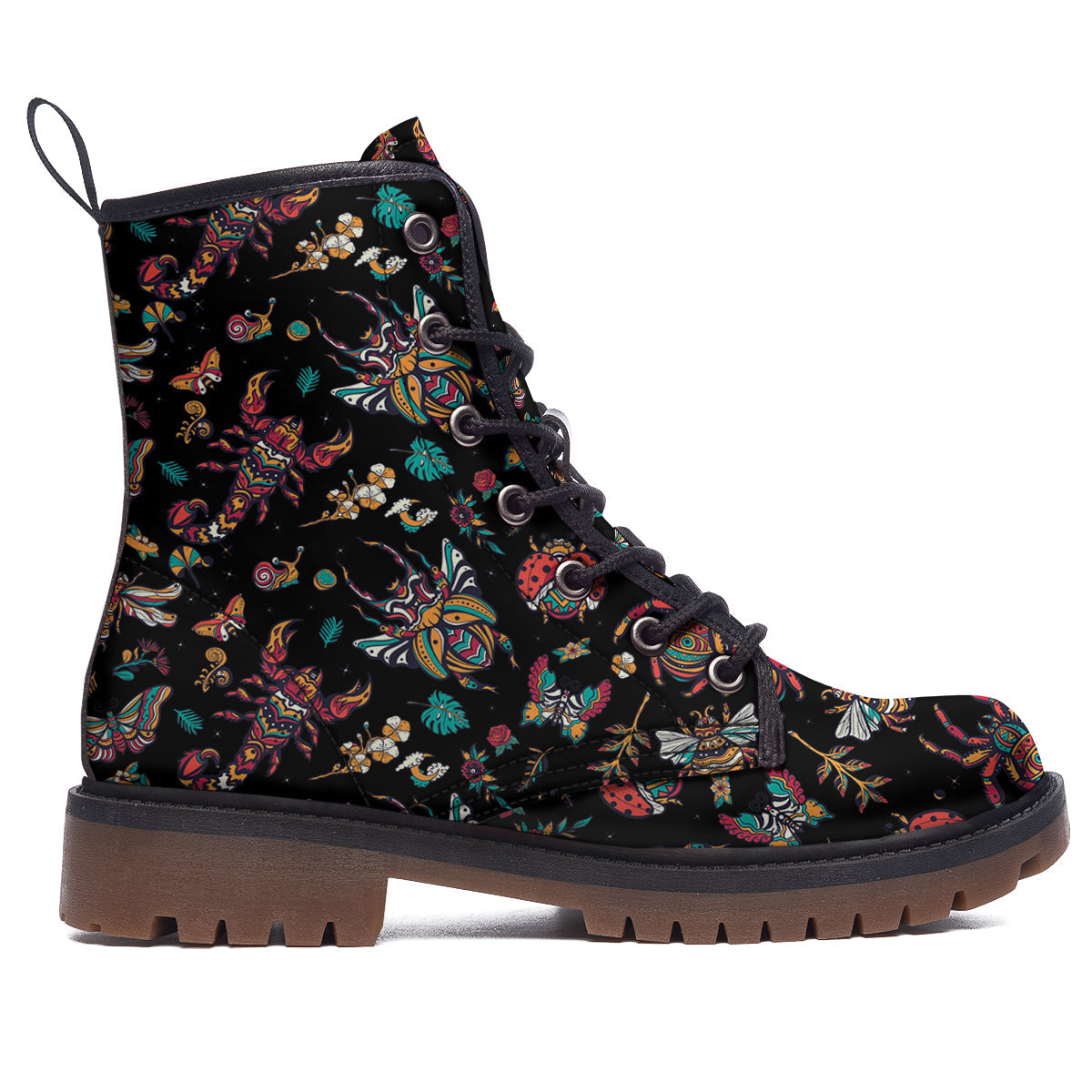 Insect Old School Tattoo Print Pattern Work Boots-grizzshop