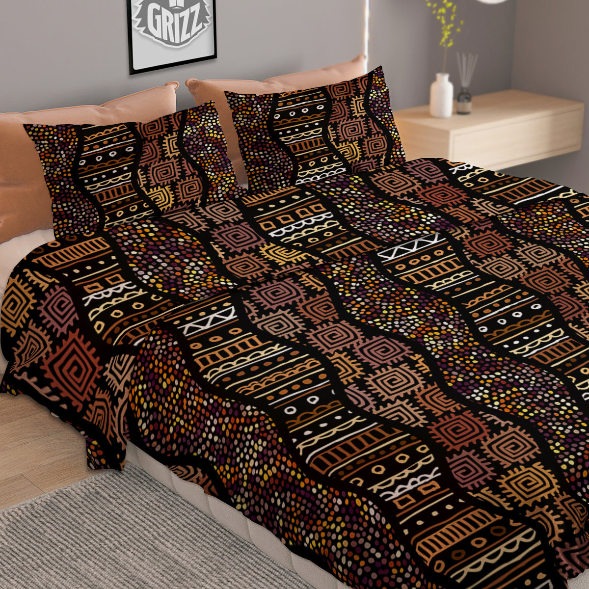 Inspired African Afro Print Pattern Duvet Cover Bedding Set