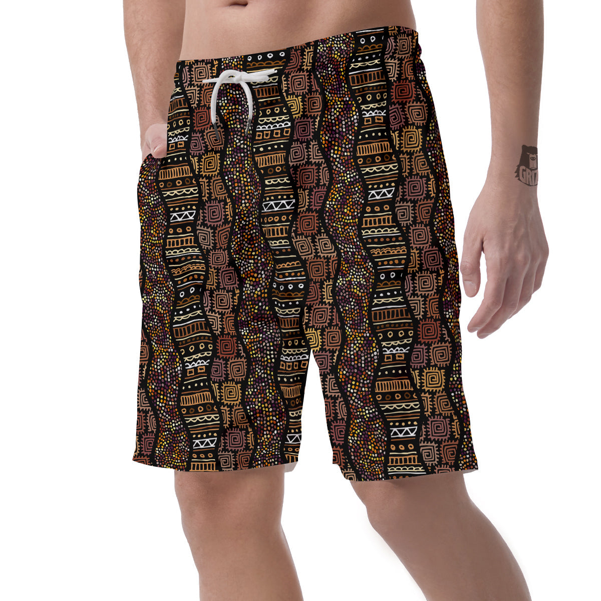Inspired African Afro Print Pattern Men's Shorts-grizzshop