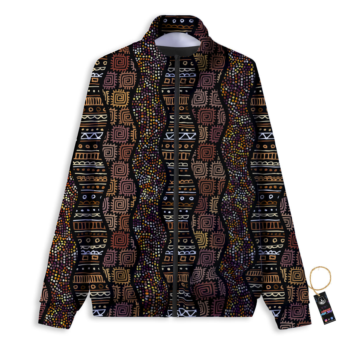 Inspired African Afro Print Pattern Track Jacket-grizzshop