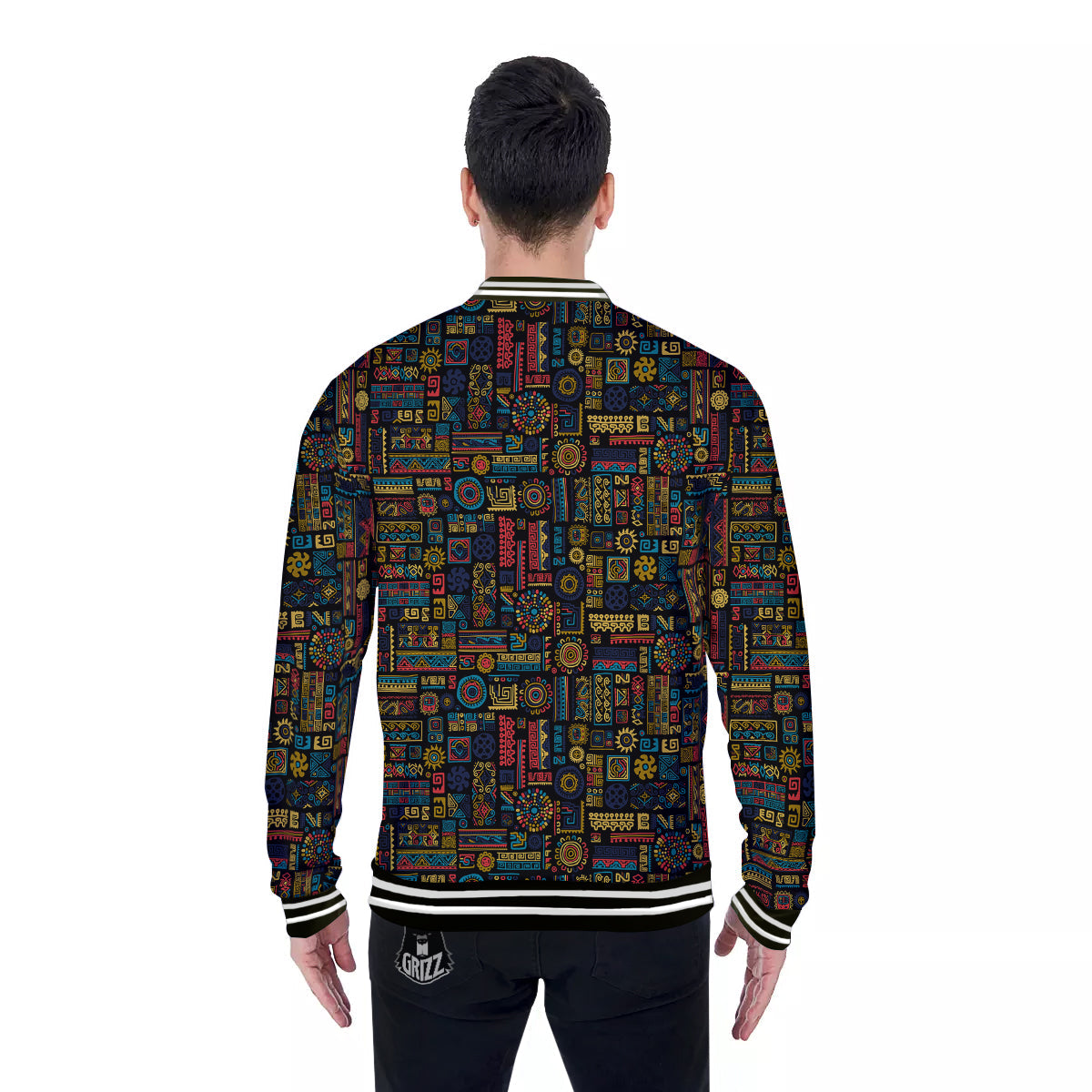 Inspired African Tribal Print Pattern Baseball Jacket-grizzshop