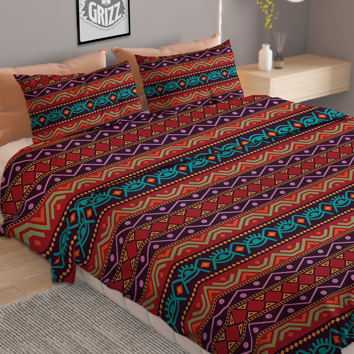 Inspired Afro Ethnic Print Duvet Cover Bedding Set
