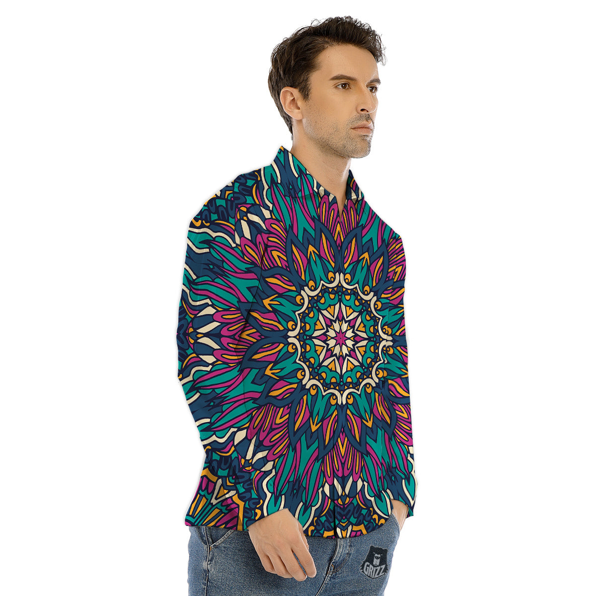 Inspired Afro Ethnic Print Men's Dress Shirts-grizzshop