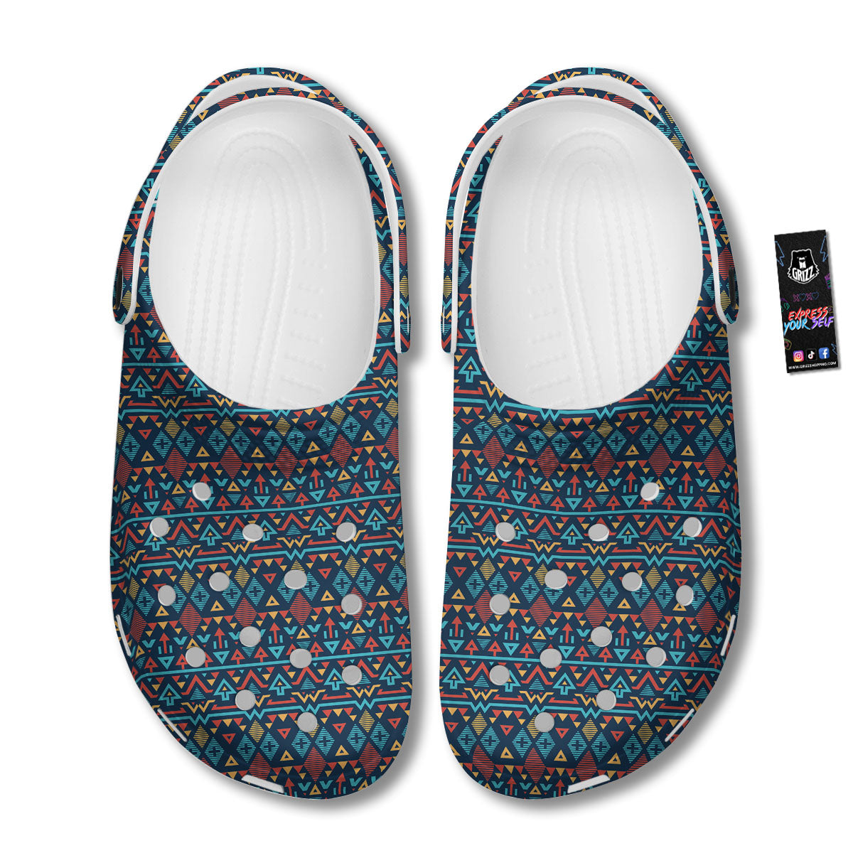 Inspired Ethnic African Print Pattern Clog-grizzshop