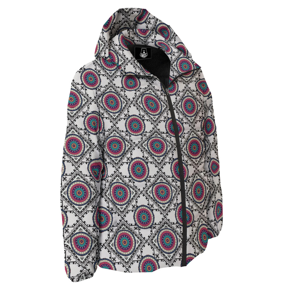 Inspired Native Indian Print Pattern Down Jacket-grizzshop