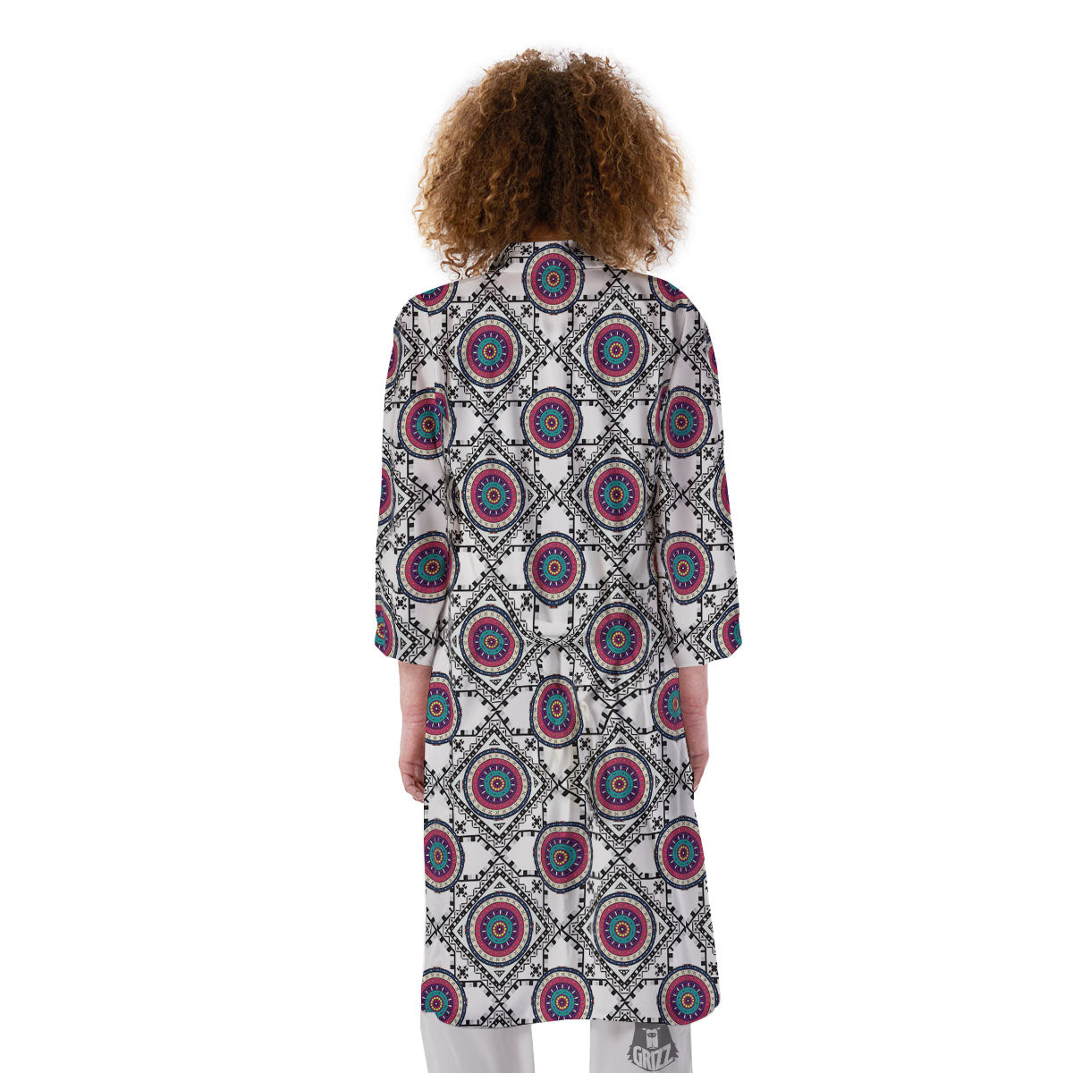 Inspired Native Indian Print Pattern Kimono-grizzshop