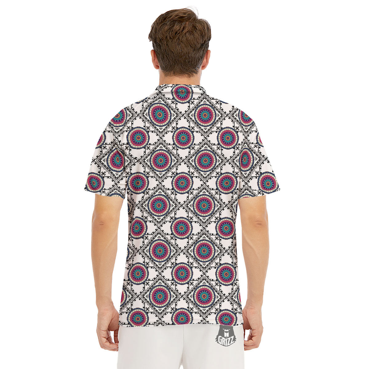 Inspired Native Indian Print Pattern Men's Golf Shirts-grizzshop
