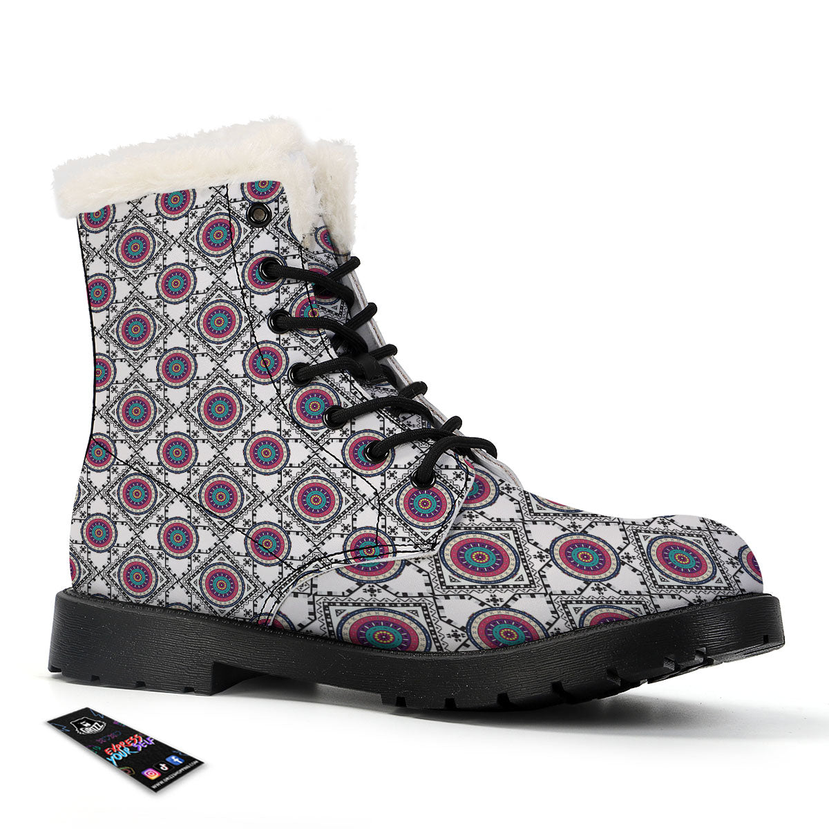 Inspired Native Indian Print Pattern Winter Boots-grizzshop