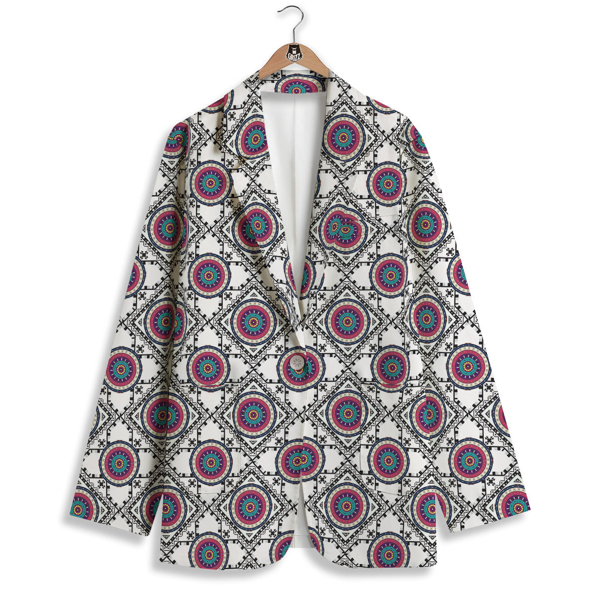 Inspired Native Indian Print Pattern Women's Blazer-grizzshop