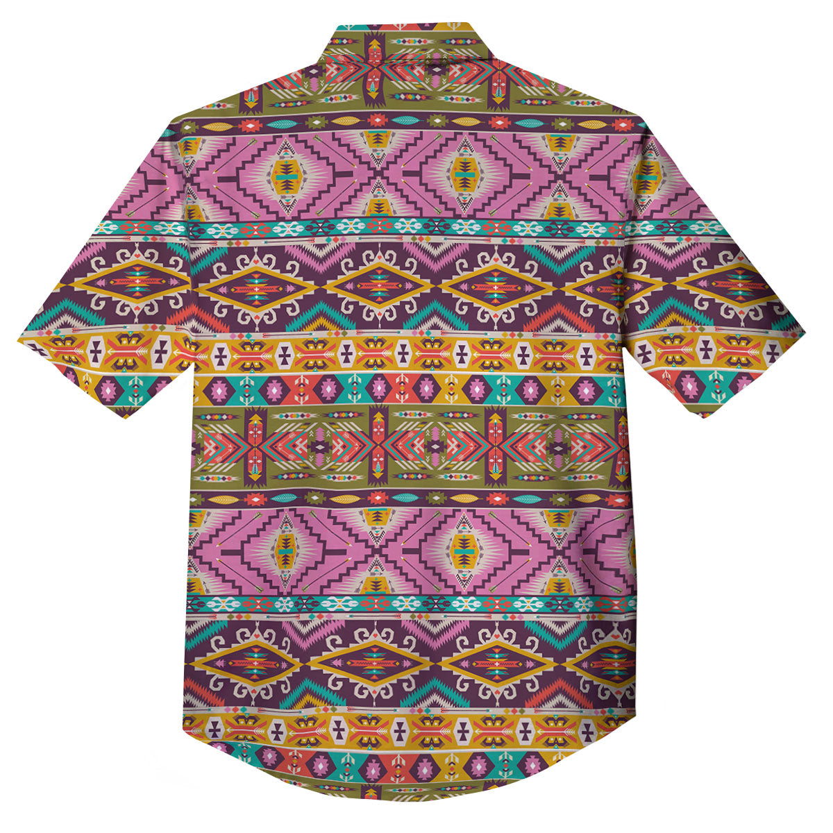 Inspired Native Print Pattern Button Up Shirt-grizzshop