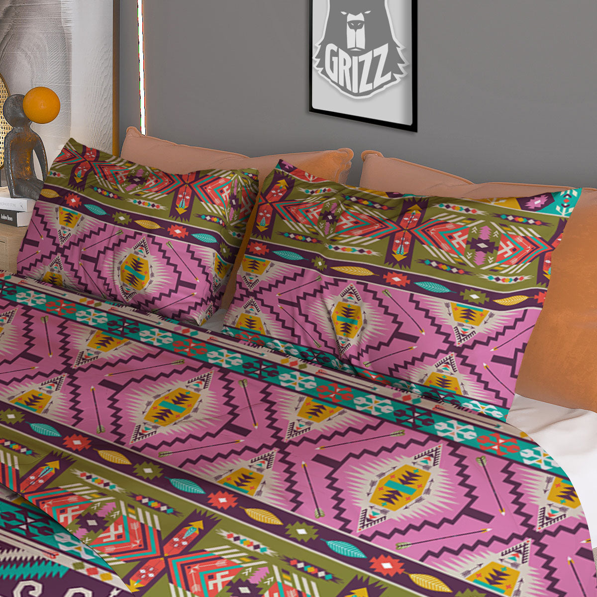 Inspired Native Print Pattern Duvet Cover Bedding Set-grizzshop