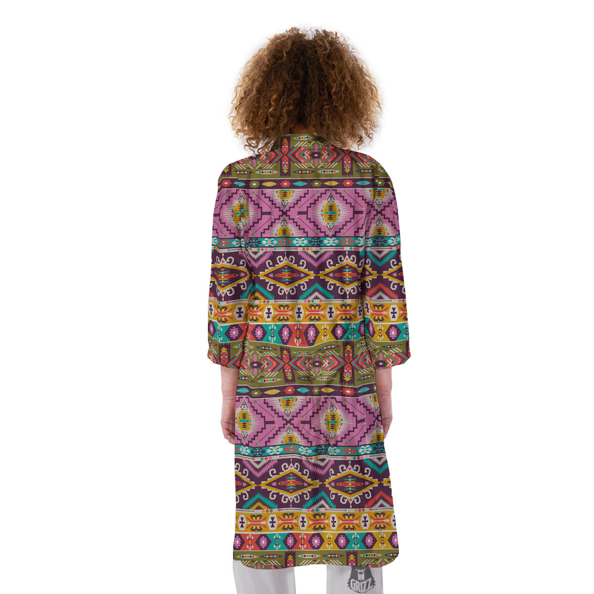 Inspired Native Print Pattern Kimono-grizzshop