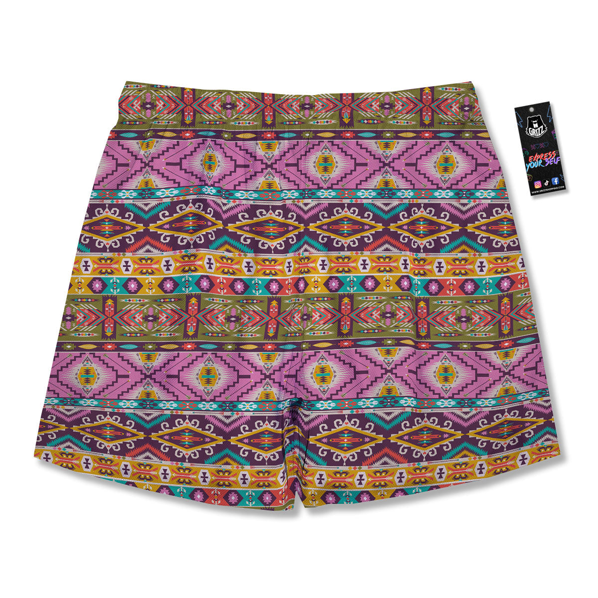 Inspired Native Print Pattern Men's Running Shorts-grizzshop