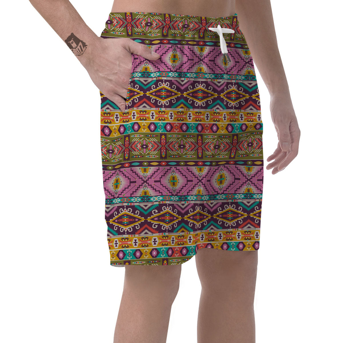 Inspired Native Print Pattern Men's Shorts-grizzshop