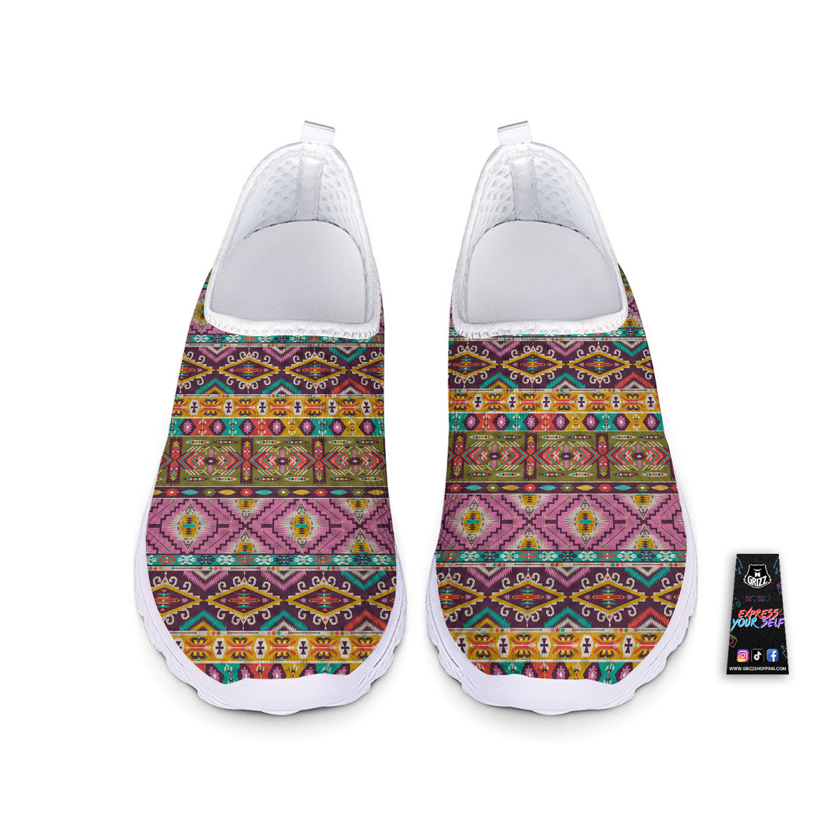 Inspired Native Print Pattern Nurse Shoes-grizzshop