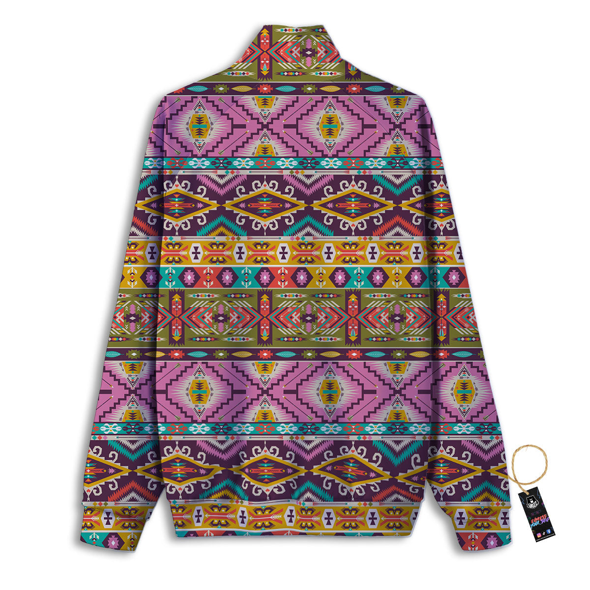 Inspired Native Print Pattern Track Jacket-grizzshop