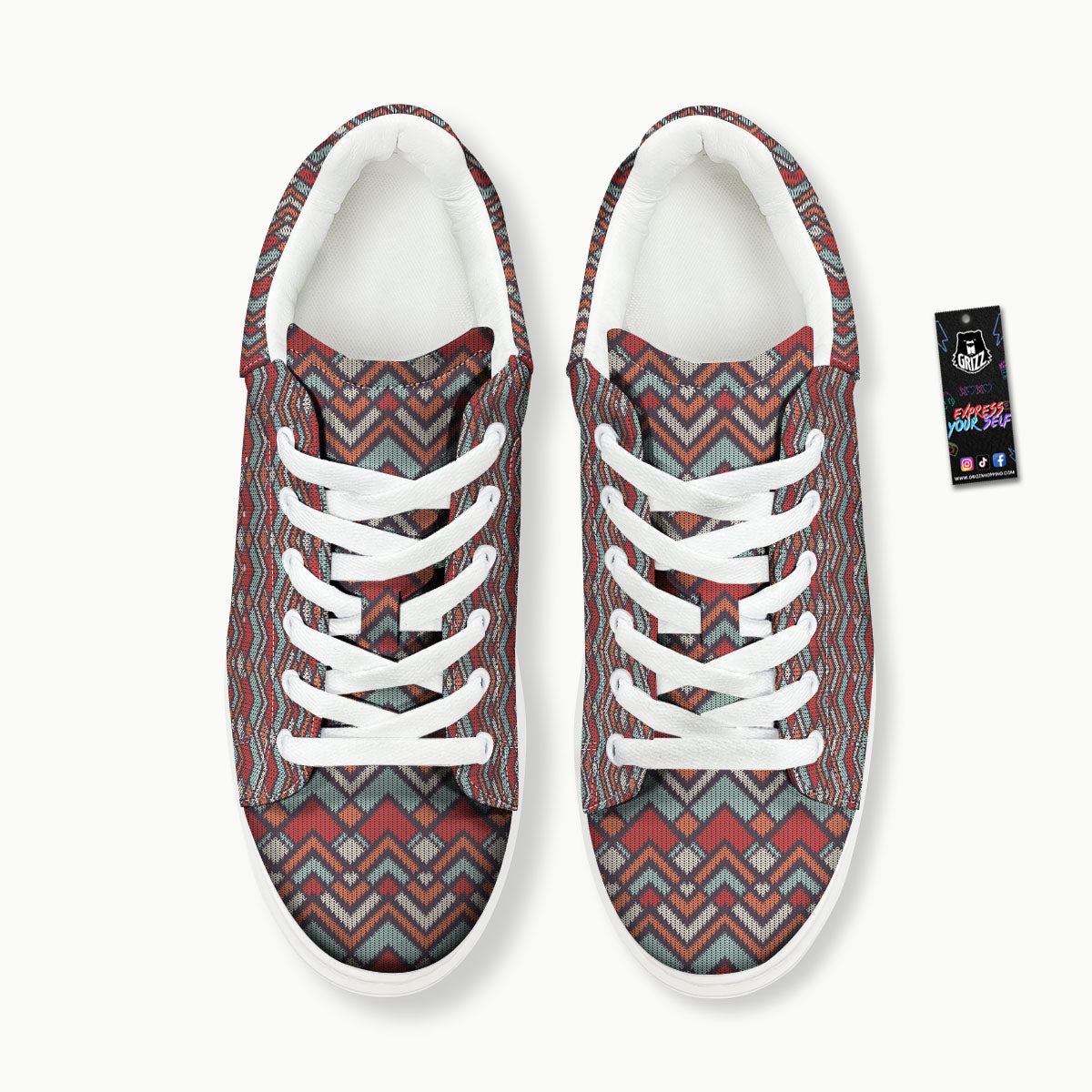 Inspired Native Tribal Print Pattern Platform Shoes-grizzshop