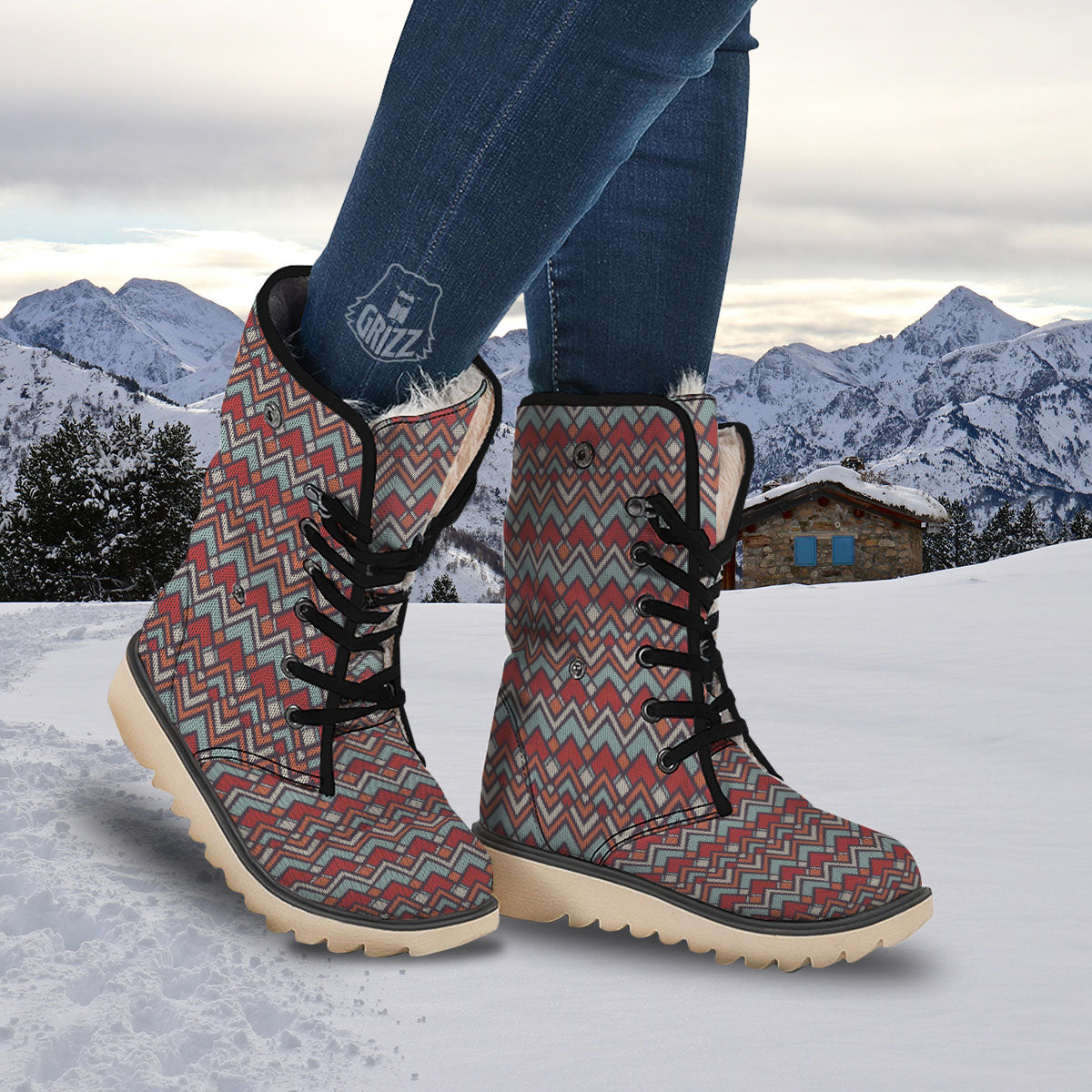 Inspired Native Tribal Print Pattern Snow Boots-grizzshop