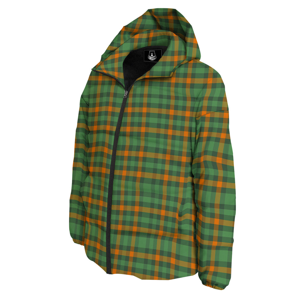 Irish Plaid Themed Print Pattern Down Jacket-grizzshop