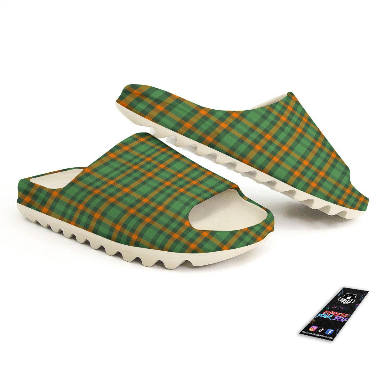 Irish Plaid Themed Print Pattern Sandals-grizzshop
