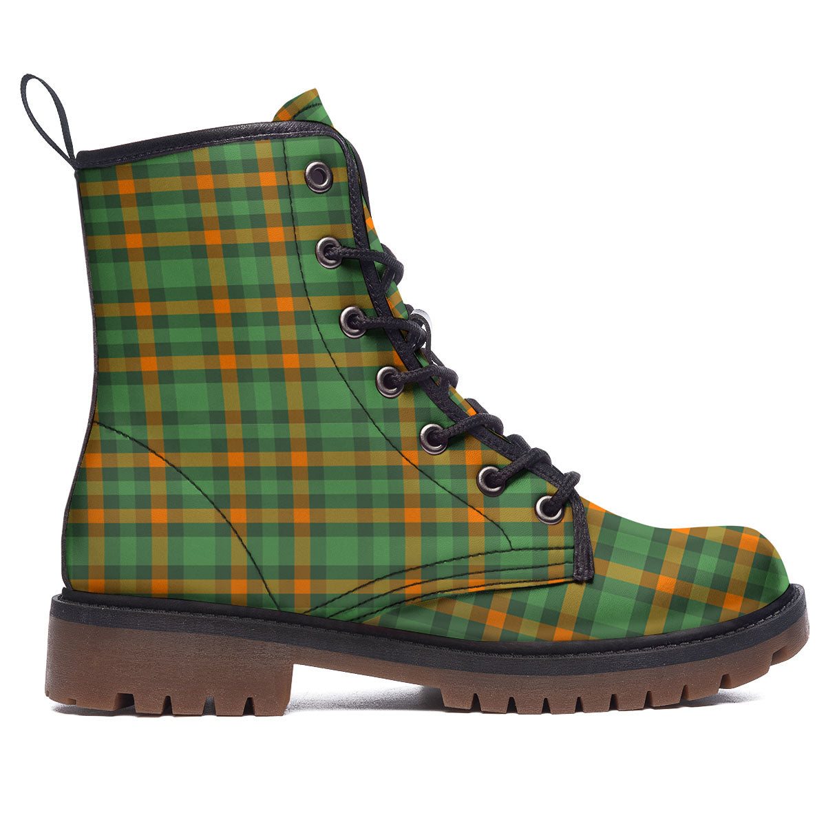 Irish Plaid Themed Print Pattern Work Boots-grizzshop