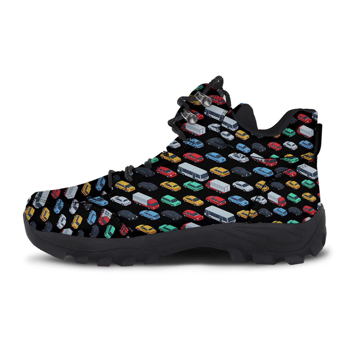 Isometric Cars Colorful Print Pattern Hiking Shoes-grizzshop