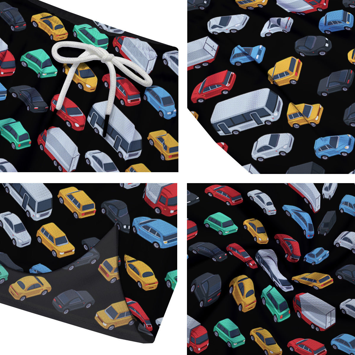 Isometric Cars Colorful Print Pattern Men's Running Shorts-grizzshop