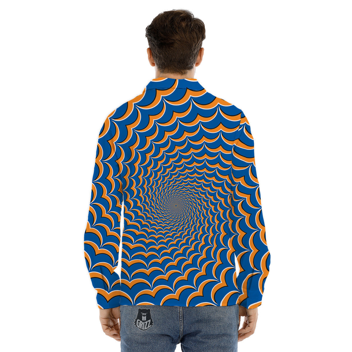 Isometric Gold Dollar Print Pattern Men's Dress Shirts-grizzshop