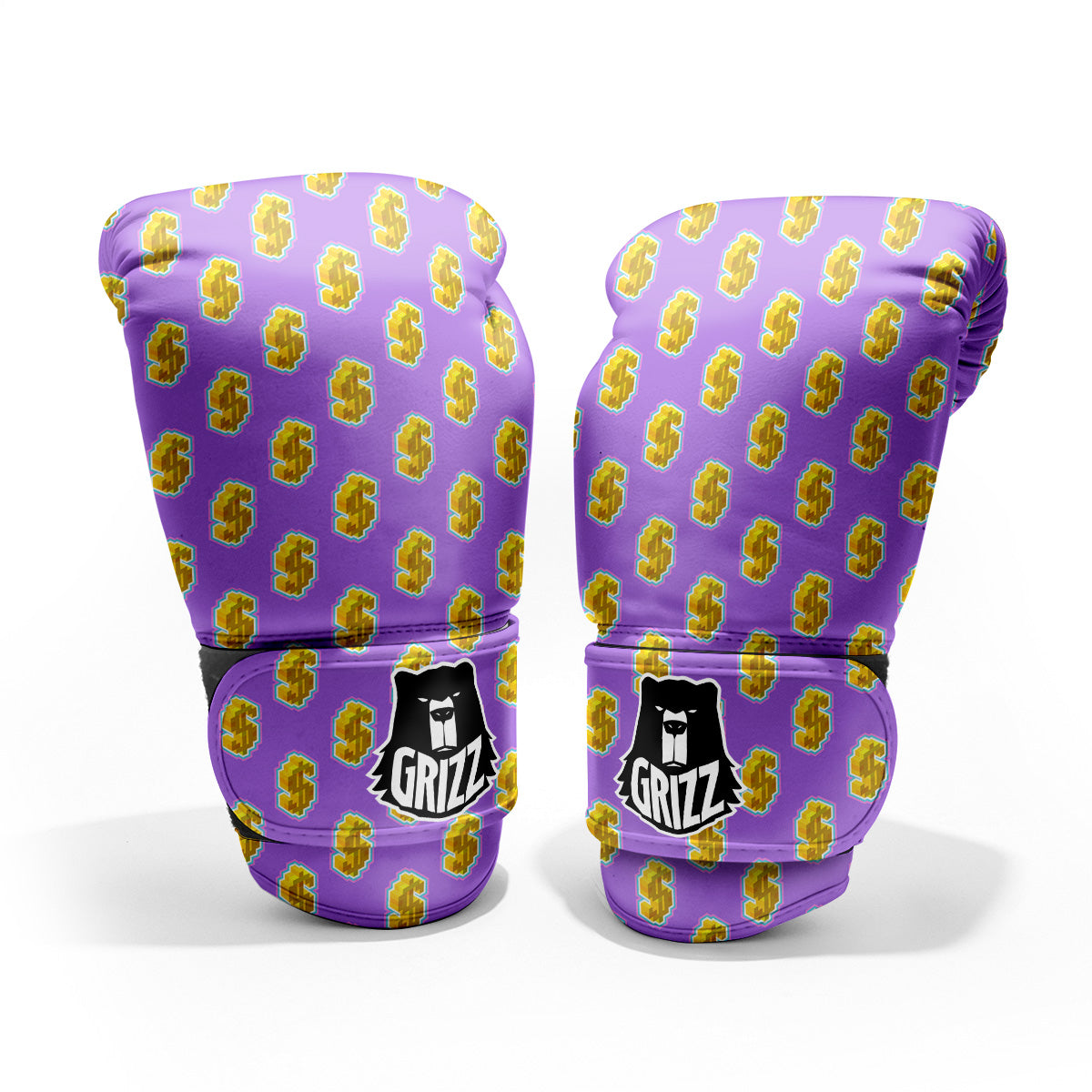 Isometric Gold Dollar Print Pattern Pro Boxing Glove