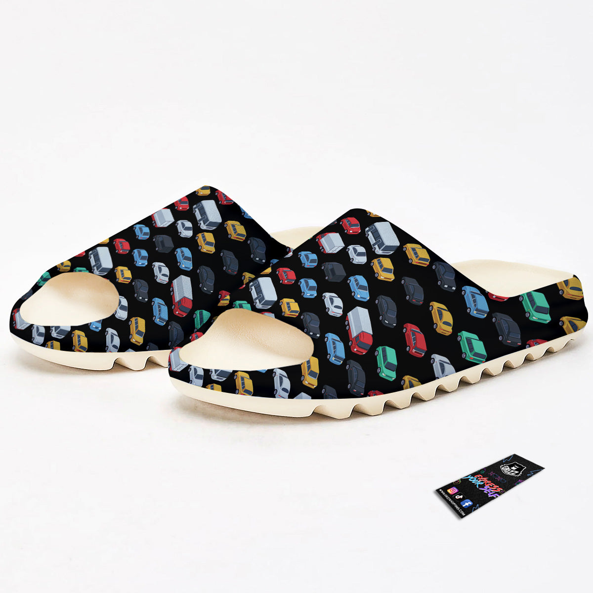 Isometric Cars Colorful Print Pattern Sandals-grizzshop