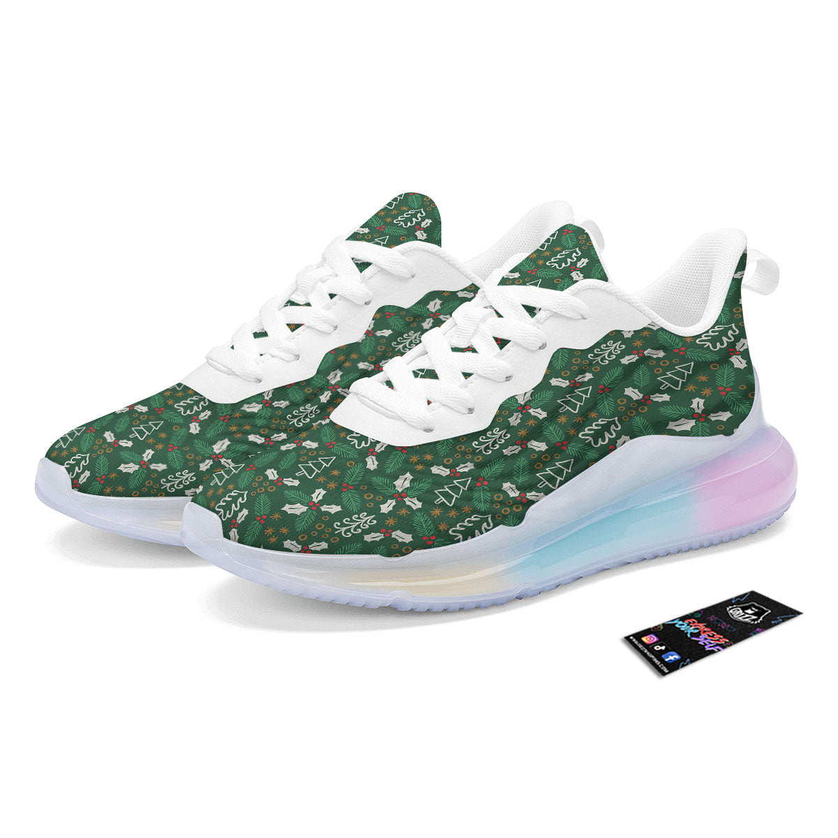 Ivy Leaf Christmas Print Pattern Running Sneakers-grizzshop