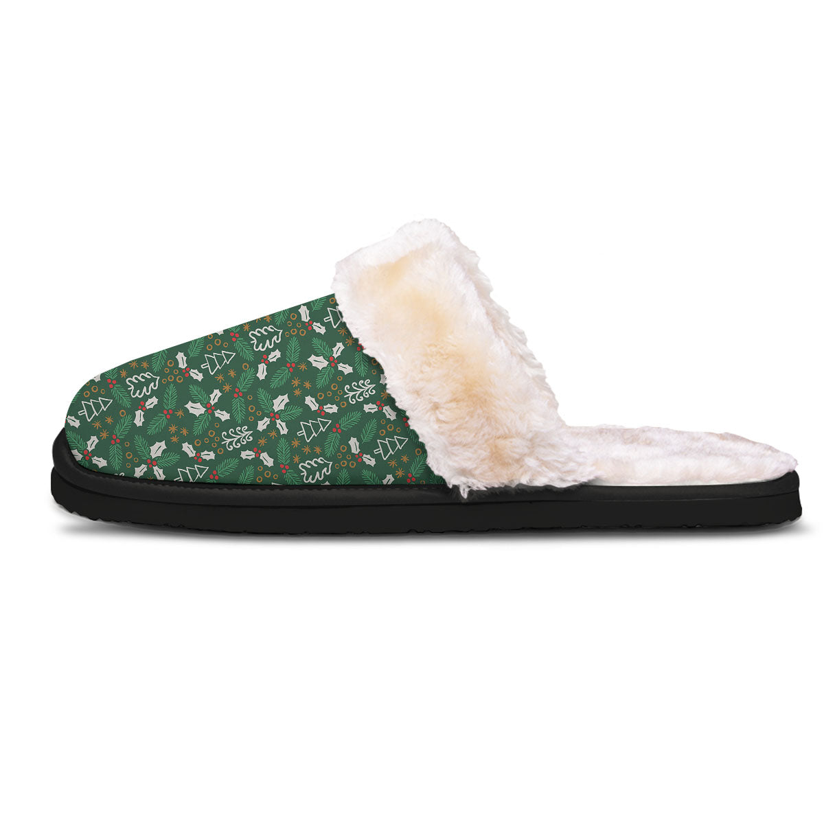 Ivy Leaf Christmas Print Pattern Slippers-grizzshop
