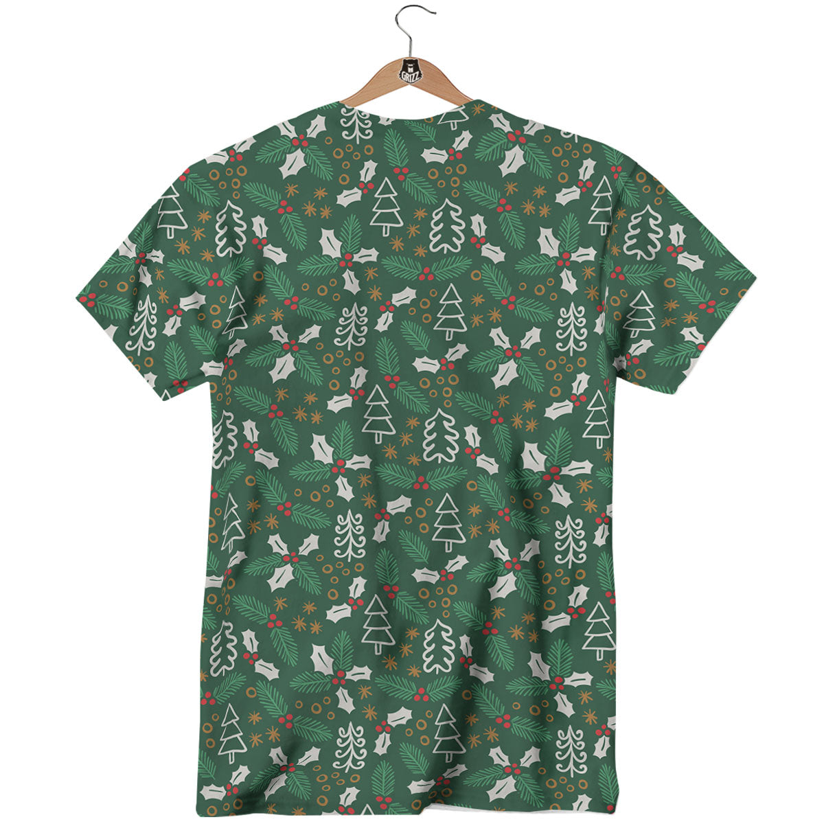 Ivy Leaf Christmas Print Pattern T-Shirt-grizzshop