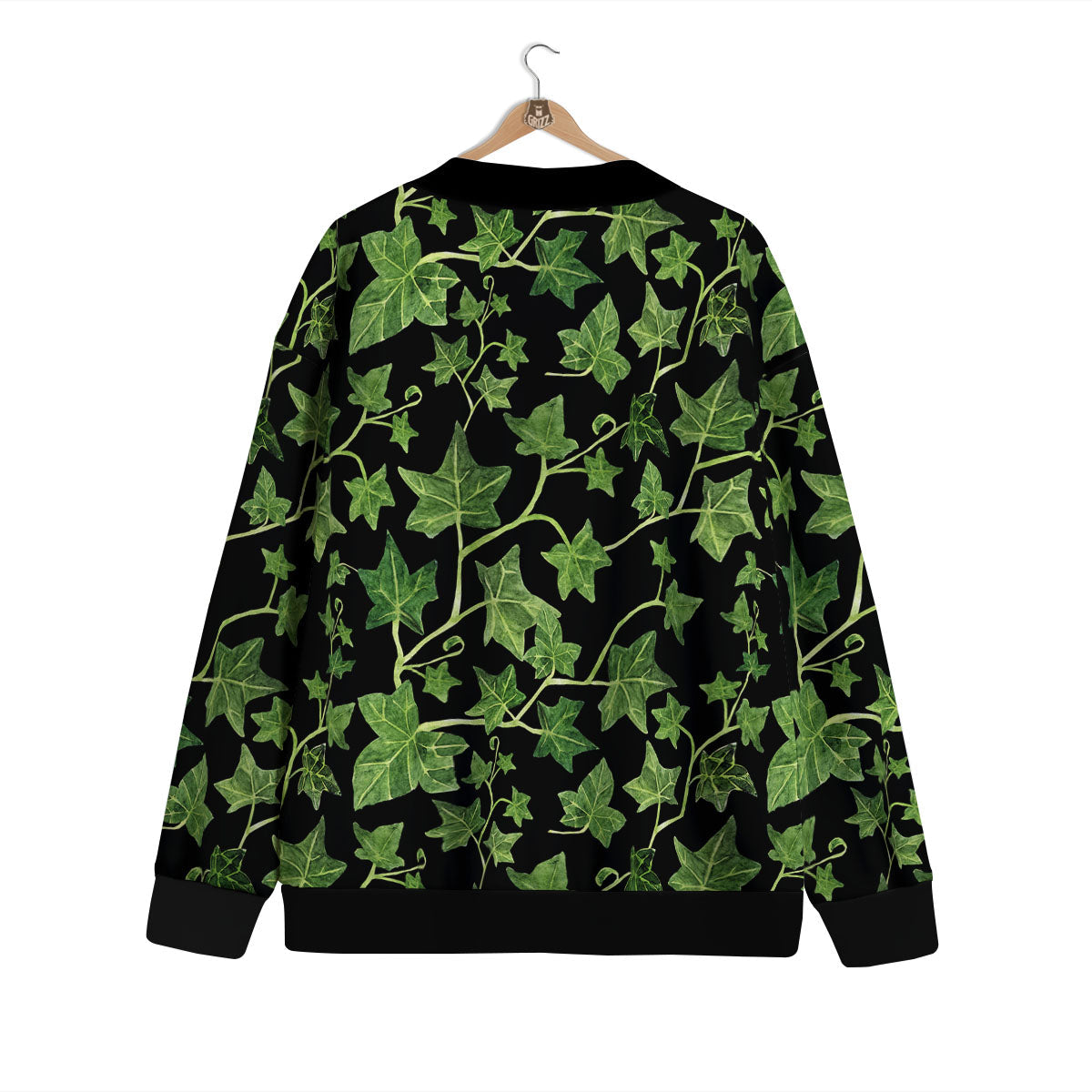 Ivy Leaf Green Print Cardigan-grizzshop