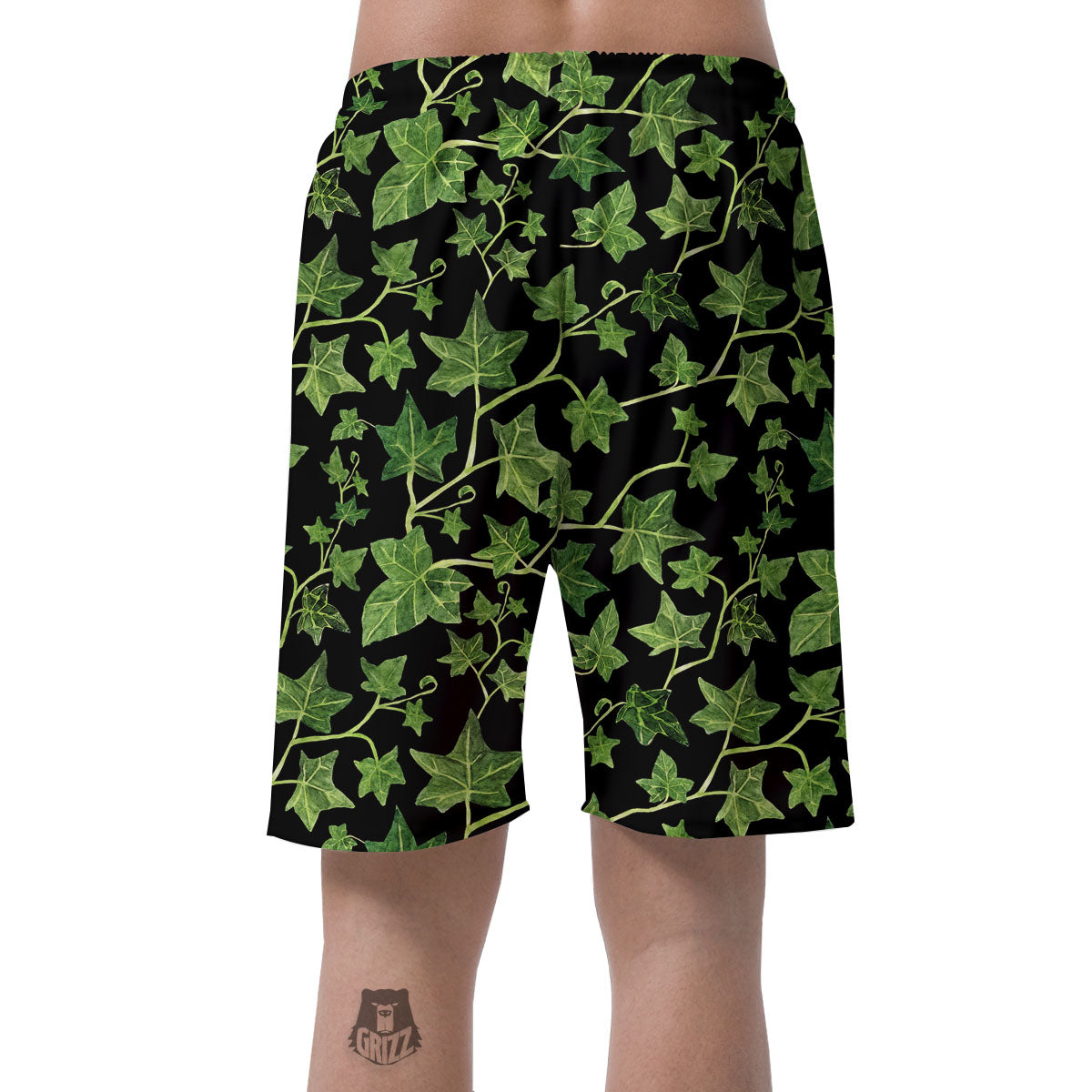 Ivy Leaf Green Print Men's Shorts-grizzshop