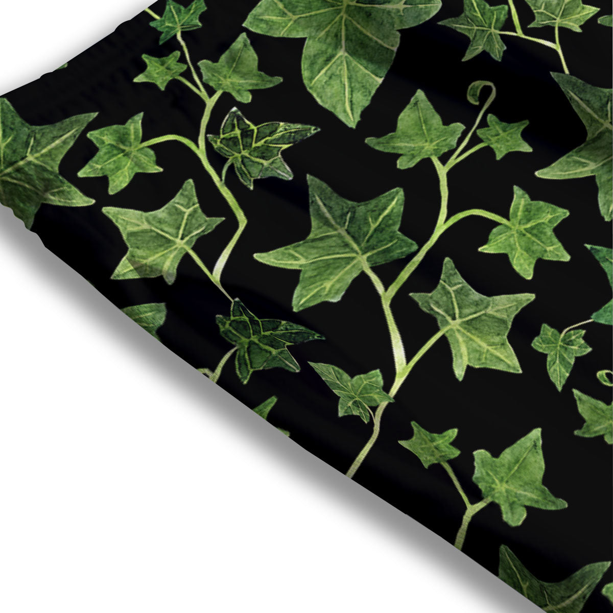 Ivy Leaf Green Print Mesh Shorts