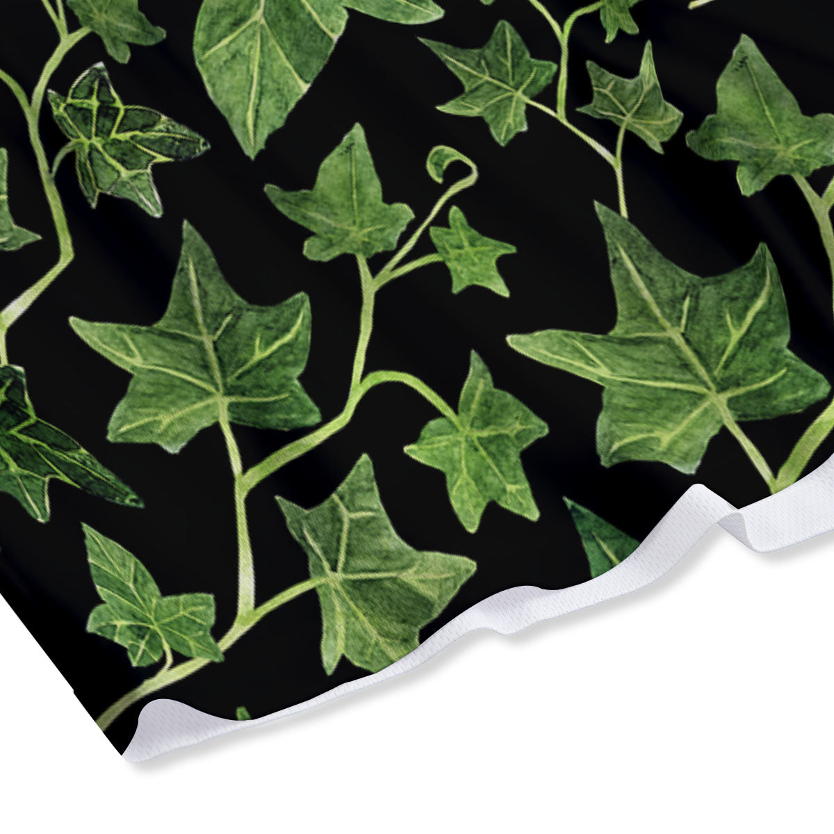 Ivy Leaf Green Print Mesh Shorts