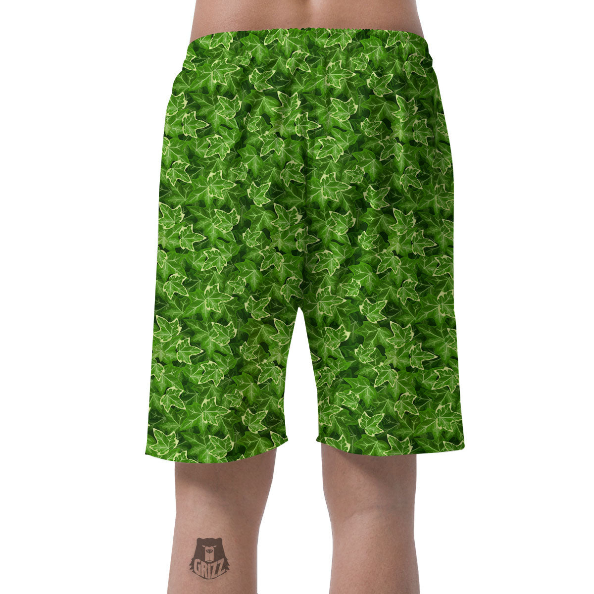 Ivy Leaf Green Print Pattern Men's Shorts-grizzshop