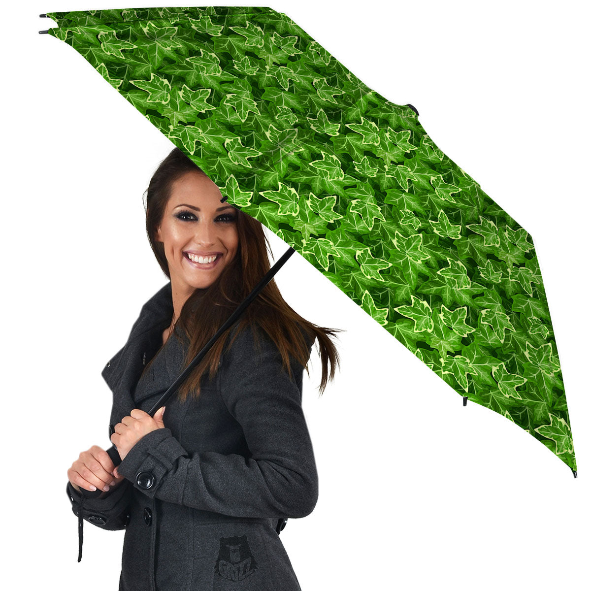 Ivy Leaf Green Print Pattern Umbrella-grizzshop