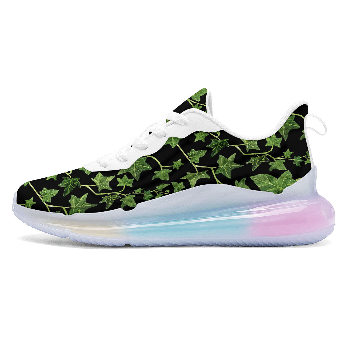 Ivy Leaf Green Print Running Sneakers-grizzshop