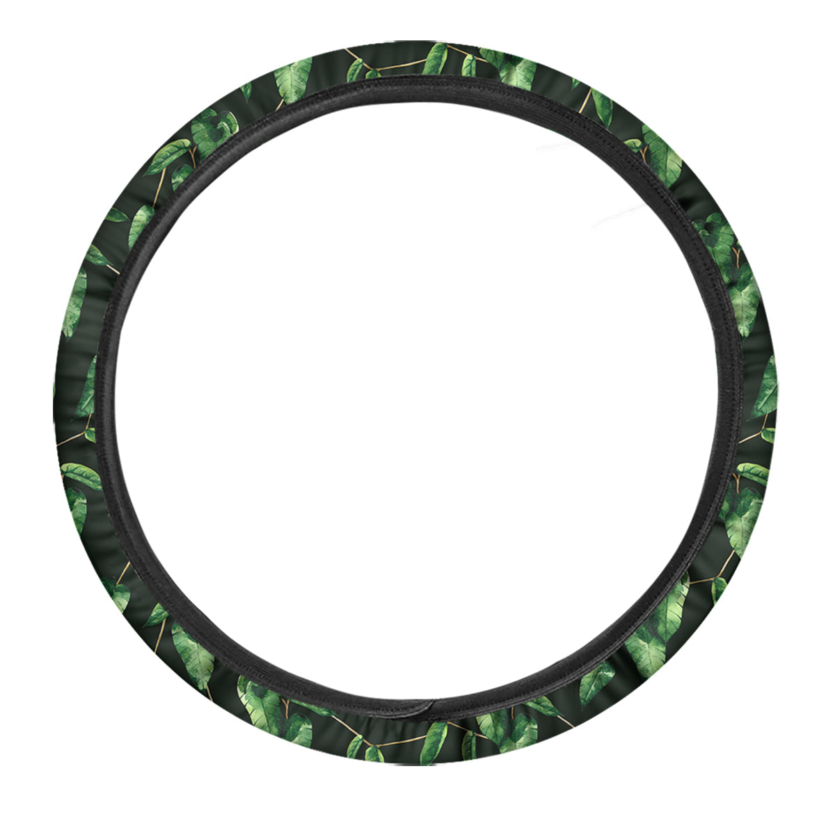 Ivy Leaf Watercolor Print Pattern Car Steering Wheel Cover-grizzshop