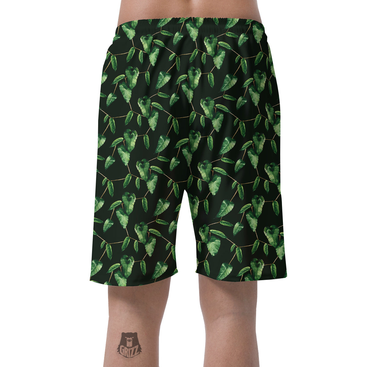 Ivy Leaf Watercolor Print Pattern Men's Shorts-grizzshop