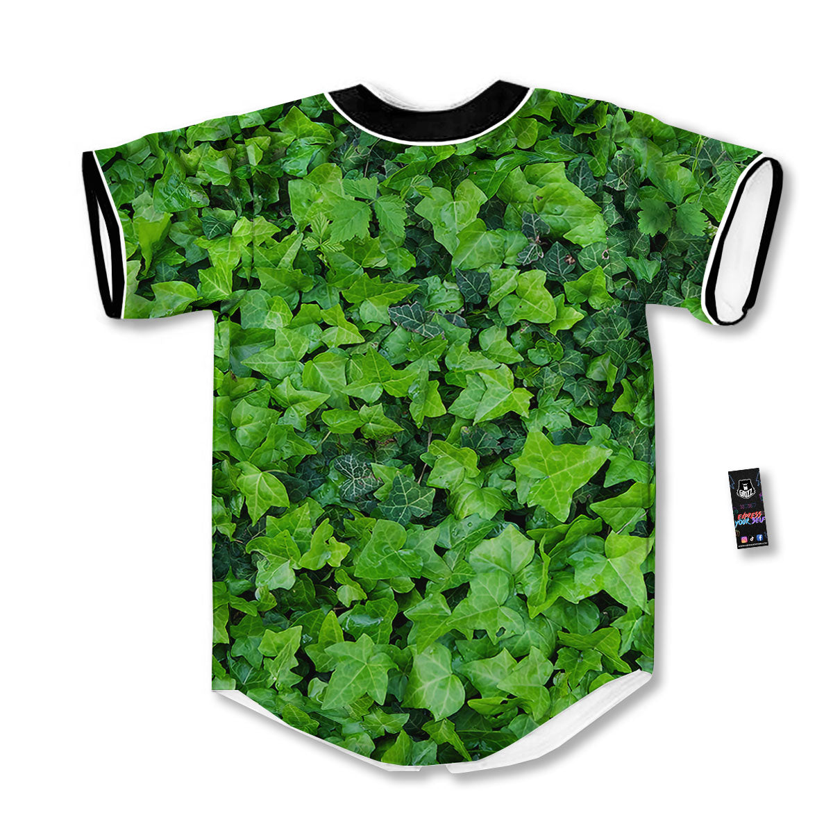 Ivy Wall Green Print Baseball Jersey-grizzshop