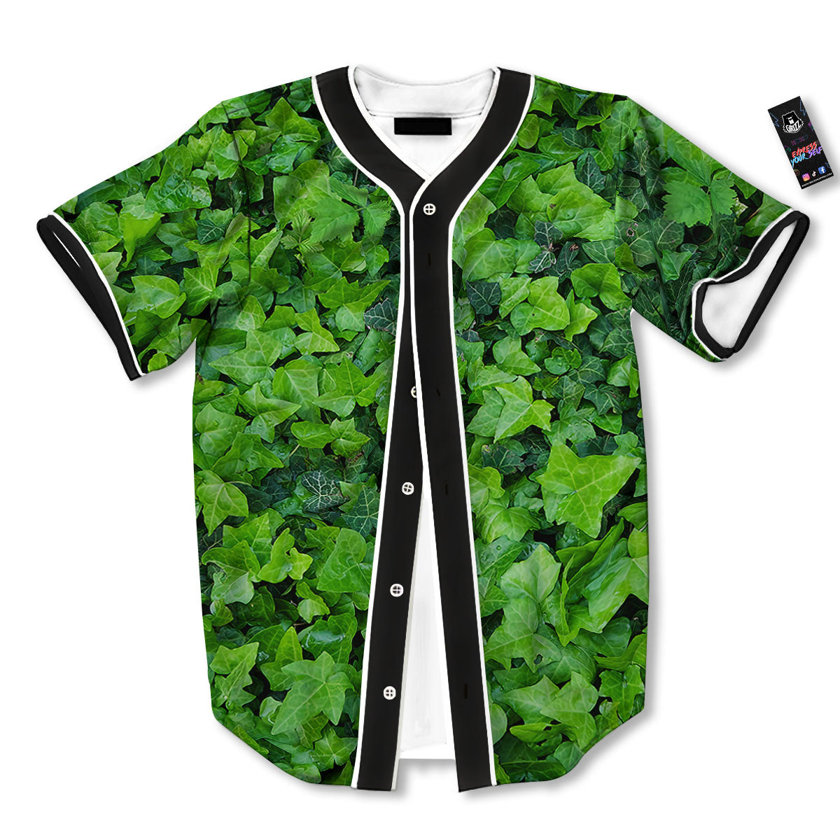 Ivy Wall Green Print Baseball Jersey-grizzshop