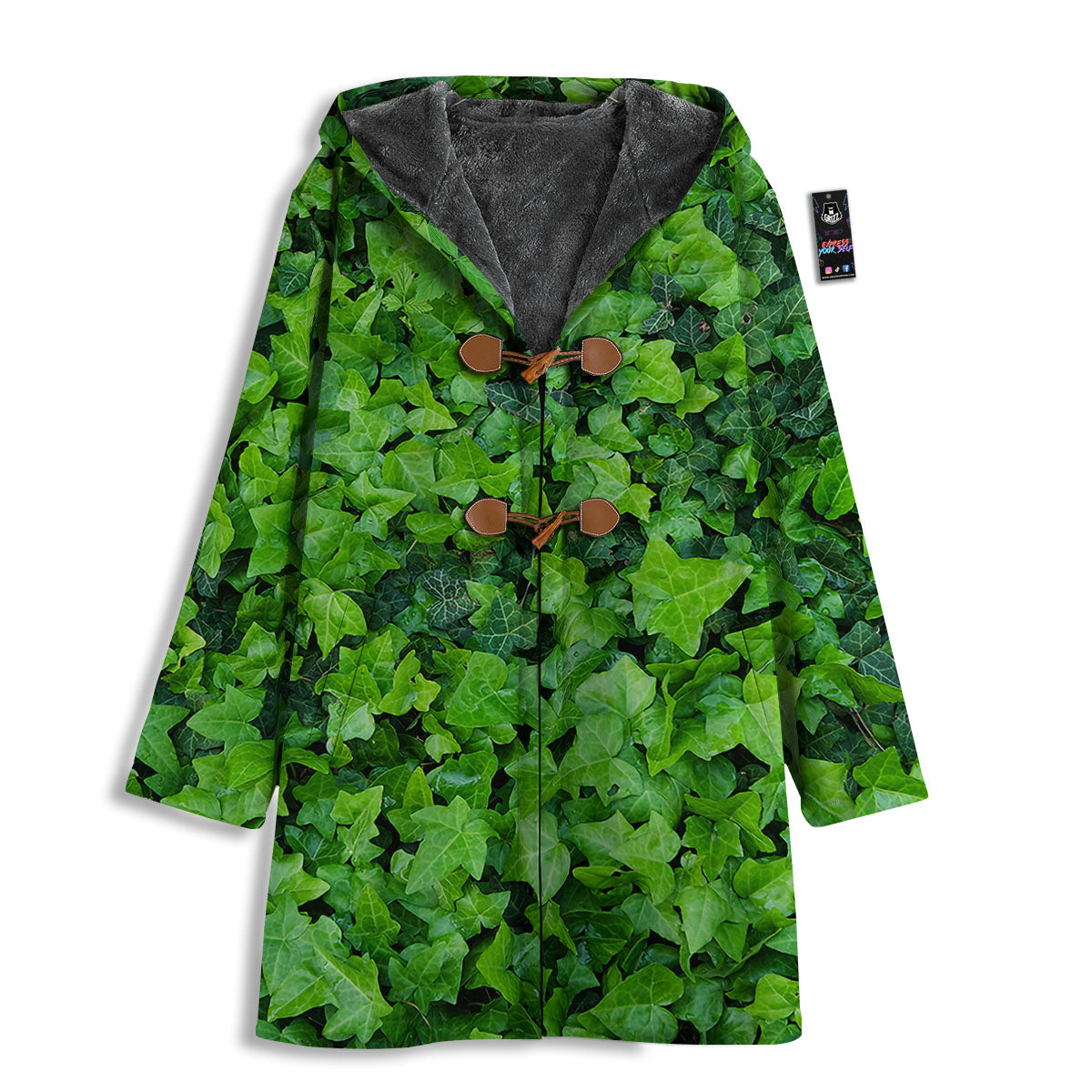 Ivy Wall Green Print Men's Windbreaker Jacket-grizzshop