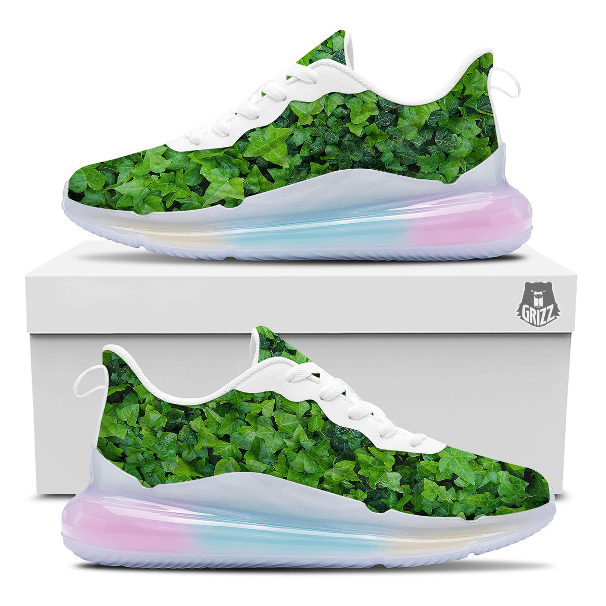 Ivy Wall Green Print Running Sneakers-grizzshop