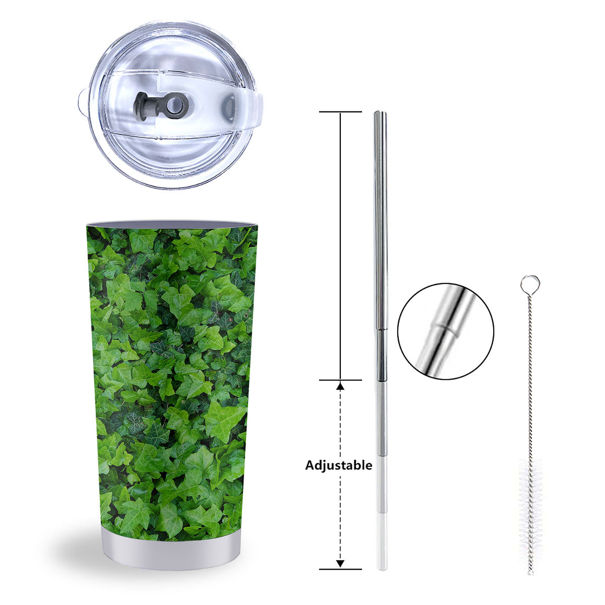 Ivy Wall Green Print Tumbler-grizzshop