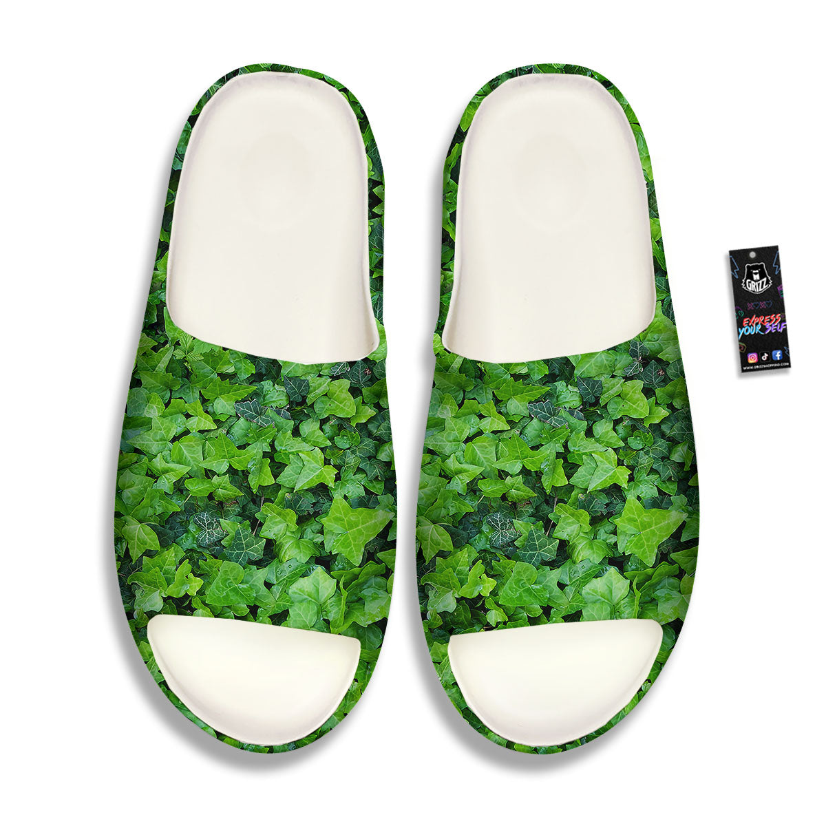 Ivy Wall Green Print Sandals-grizzshop